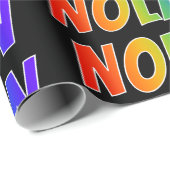 Rainbow Voornaam "NOLAN"; vun & kleurrijk Cadeaupapier (Rol Hoek)