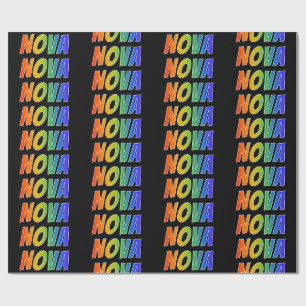 Rainbow Voornaam "NOVA"; vun & kleurrijk Cadeaupapier