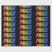 Rainbow Voornaam "PAIGE"; vun & kleurrijk Cadeaupapier (Vlak)