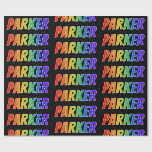 Rainbow Voornaam "PARKER"; vun en kleurrijk Cadeaupapier