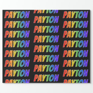Rainbow Voornaam "PAYTON"; vun en kleurrijk Cadeaupapier