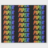 Rainbow Voornaam "PIPER"; vun & kleurig Cadeaupapier (Vlak)
