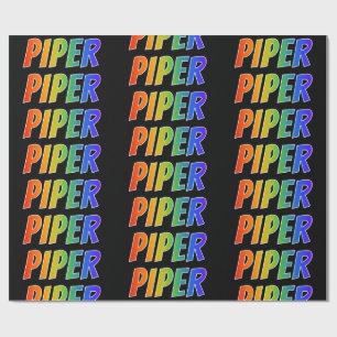 Rainbow Voornaam "PIPER"; vun & kleurig Cadeaupapier