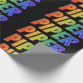 Rainbow Voornaam "PIPER"; vun & kleurig Cadeaupapier (Hoek)