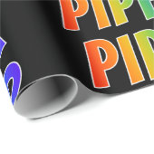 Rainbow Voornaam "PIPER"; vun & kleurig Cadeaupapier (Rol Hoek)