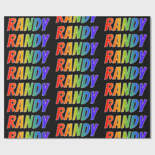 Rainbow Voornaam "RANDY"; vun en kleurrijk Cadeaupapier
