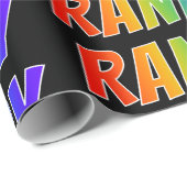 Rainbow Voornaam "RANDY"; vun en kleurrijk Cadeaupapier (Rol Hoek)