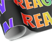 Rainbow Voornaam "REAGAN"; vun en kleurrijk Cadeaupapier (Rol Hoek)