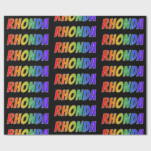 Rainbow Voornaam "RHONDA"; vun en kleurrijk Cadeaupapier