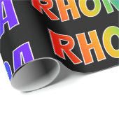 Rainbow Voornaam "RHONDA"; vun en kleurrijk Cadeaupapier (Rol Hoek)