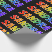 Rainbow Voornaam "SANDRA"; vun & kleurrijk Cadeaupapier (Hoek)