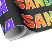 Rainbow Voornaam "SANDRA"; vun & kleurrijk Cadeaupapier (Rol Hoek)