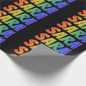 Rainbow Voornaam "SARA"; vun en kleurrijk Cadeaupapier (Hoek)