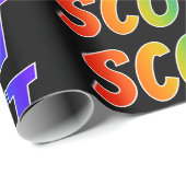 Rainbow Voornaam "SCOTT"; vun en kleurrijk Cadeaupapier (Rol Hoek)