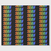 Rainbow Voornaam "SEAN"; vun & kleurrijk Cadeaupapier (Vlak)