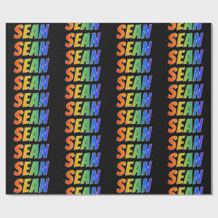 Rainbow Voornaam "SEAN"; vun & kleurrijk Cadeaupapier