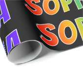 Rainbow Voornaam "SOPHIA"; vun & kleurrijk Cadeaupapier (Rol Hoek)
