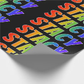 Rainbow Voornaam "STACY"; vun & kleurig Cadeaupapier (Hoek)