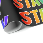 Rainbow Voornaam "STACY"; vun & kleurig Cadeaupapier (Rol Hoek)