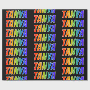 Rainbow Voornaam "TANYA"; vun en kleurrijk Cadeaupapier