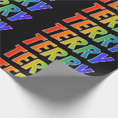 Rainbow Voornaam "TERRY"; vun & kleurrijk Cadeaupapier (Hoek)