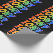 Rainbow Voornaam "TONY"; vun & kleurrijk Cadeaupapier (Hoek)