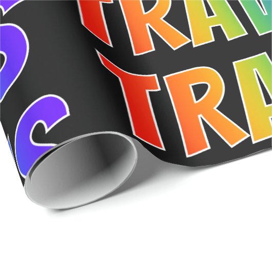 Rainbow Voornaam "TRAVIS"; vun en kleurrijk Cadeaupapier (Rol Hoek)