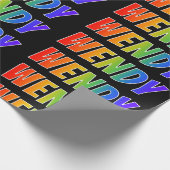 Rainbow Voornaam "WENDY"; vun & kleurrijk Cadeaupapier (Hoek)