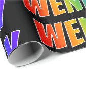 Rainbow Voornaam "WENDY"; vun & kleurrijk Cadeaupapier (Rol Hoek)