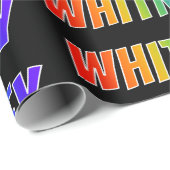 Rainbow Voornaam "WHITNEY"; vun en kleurrijk Cadeaupapier (Rol Hoek)
