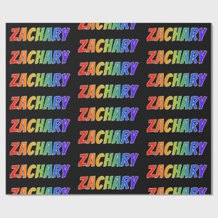 Rainbow Voornaam "ZACHARY"; Fun & Colorful Cadeaupapier