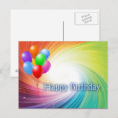 Rainbow Vortex Happy Birthday Briefkaart (Voorkant / Achterkant)