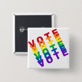 Rainbow Vote Square Button (Voorkant /achterkant)