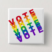 Rainbow Vote Square Button (Voorkant)
