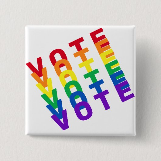 Rainbow Vote Square Button (Voorkant)