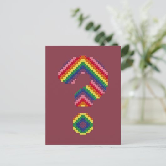 Rainbow-vraagteken Briefkaart (Staand voorkant)