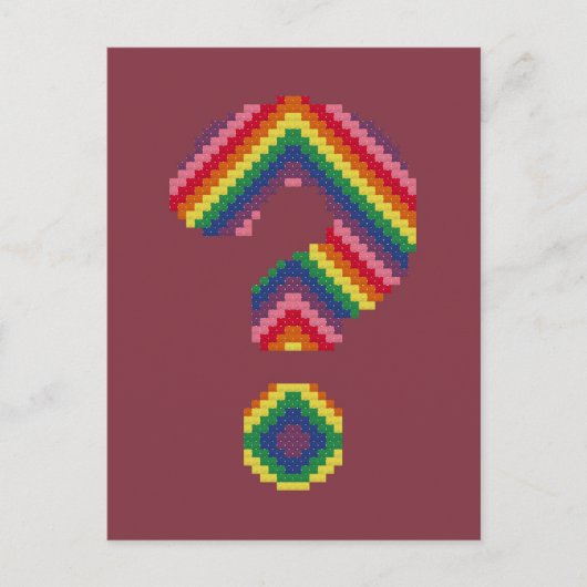 Rainbow-vraagteken Briefkaart (Voorkant)