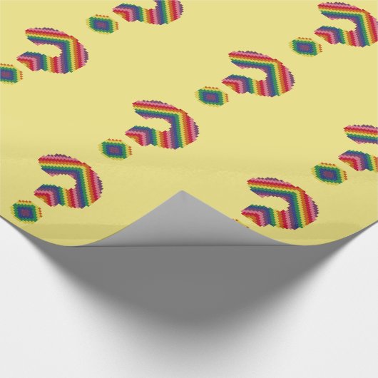 Rainbow-vraagteken Cadeaupapier (Hoek)