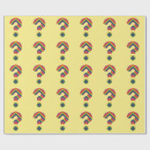 Rainbow-vraagteken Cadeaupapier (Vlak)