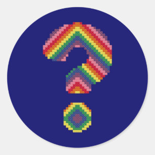 Rainbow-vraagteken Ronde Sticker