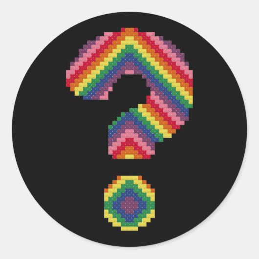 Rainbow-vraagteken Ronde Sticker (Voorkant)