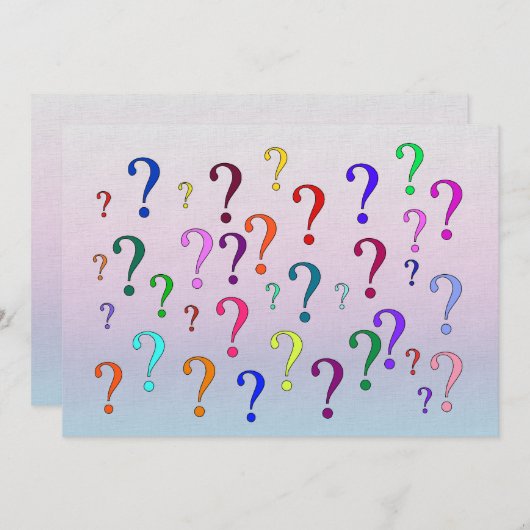 Rainbow-vragenmerken Kaart (Voorkant / Achterkant)