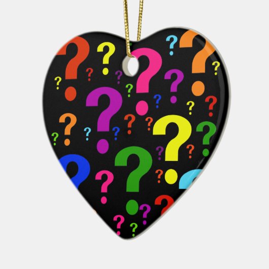 Rainbow-vragenmerken Keramisch Ornament (Links)