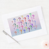 Rainbow-vragenmerken Rechthoekige Sticker (Envelop)