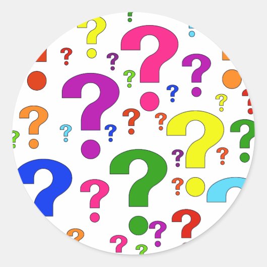Rainbow-vragenmerken Ronde Sticker (Voorkant)