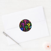 Rainbow-vragenmerken Ronde Sticker (Envelop)