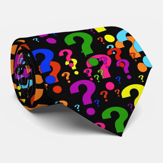 Rainbow-vragenmerken Stropdas (Opgerold)