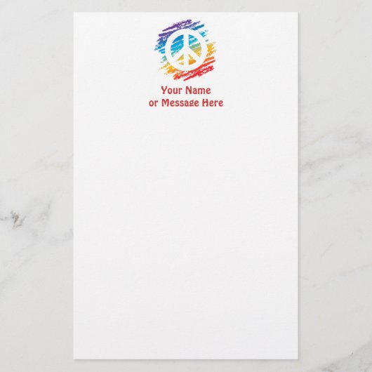 Rainbow-vredessymbool Briefpapier (Voorkant)
