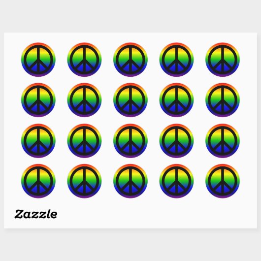 Rainbow-vredessymbool Ronde Sticker (Vel)