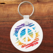 Rainbow-vredessymbool Sleutelhanger (Voorkant)
